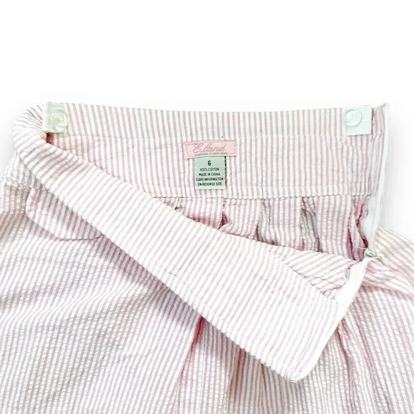 E. land | Girl’s Pink Seersucker Skirt (6) - Picture 3 of 5